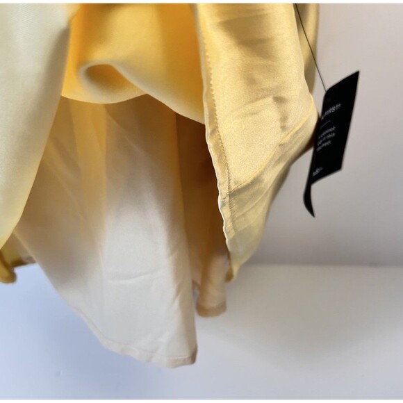 Lulus Cutest Satin Square Neck Mini In Golden Yellow Size Small NWT - Picture 8 of 10